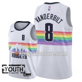 Denver Nuggets Jarred Vanderbilt 8 2018-19 Nike City Edition Valkoinen Lasten Pelipaidat Swingman